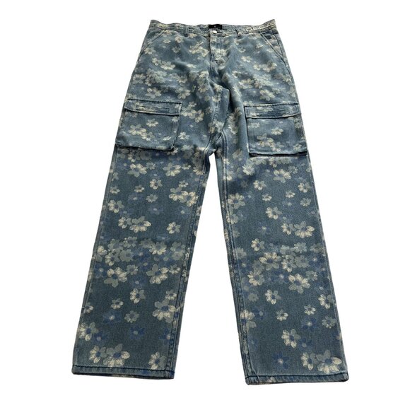 Pleasures Other - Pleasures Garden Denim Cargo Pants in Indigo